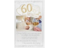 Card 60th Wedding Anniversary, Glasses, 13x20,5 cm